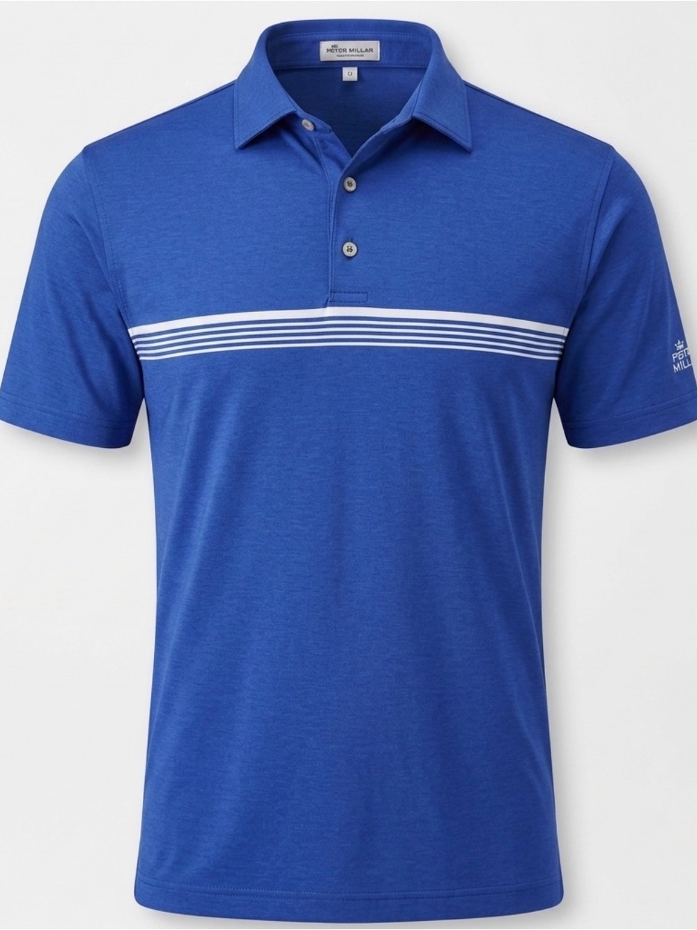 Peter Millar Men's Performance Golf Polo Blue Striped Summer Comfort Size M